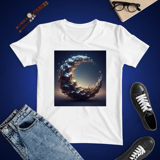 Custom womens all-over print t-shirt with personalized design from Shazory