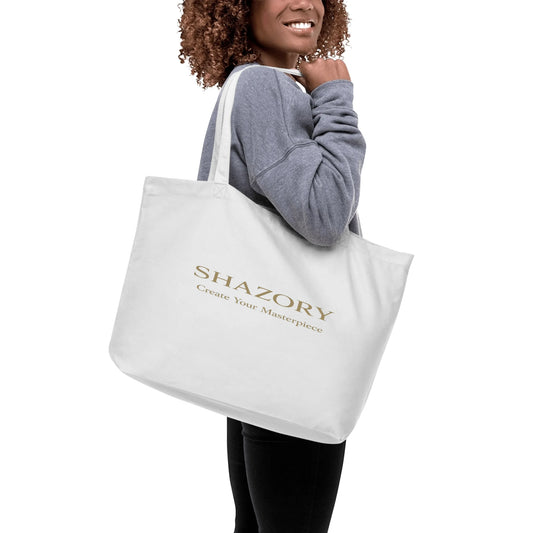 Front view of personalized large eco tote — eco friendly bag for everyday use