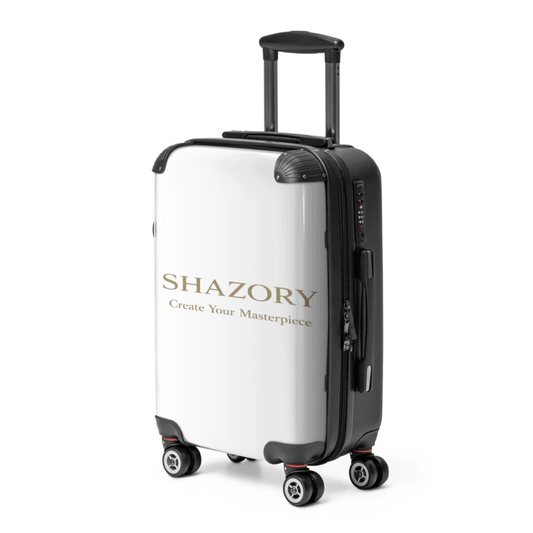 Front view of personalized suitcase — checked luggage for everyday use