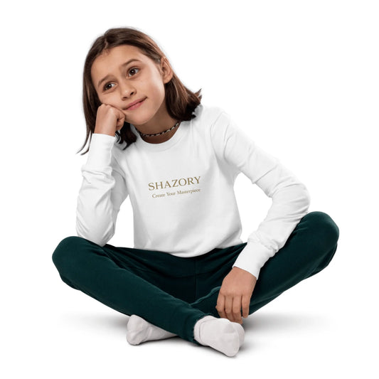 Front view of personalized youth long sleeve tee — youth long sleeve for everyday use