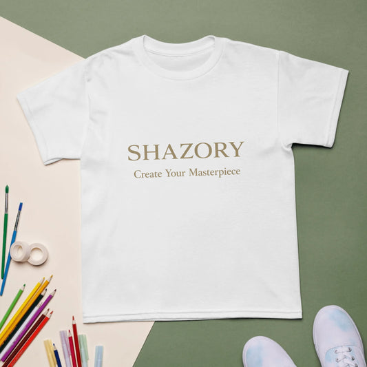 Front view of personalized youth sports tee — kids apparel for everyday use