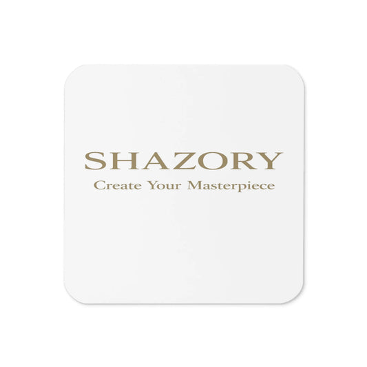 Custom cork-back coaster with personalized design from Shazory