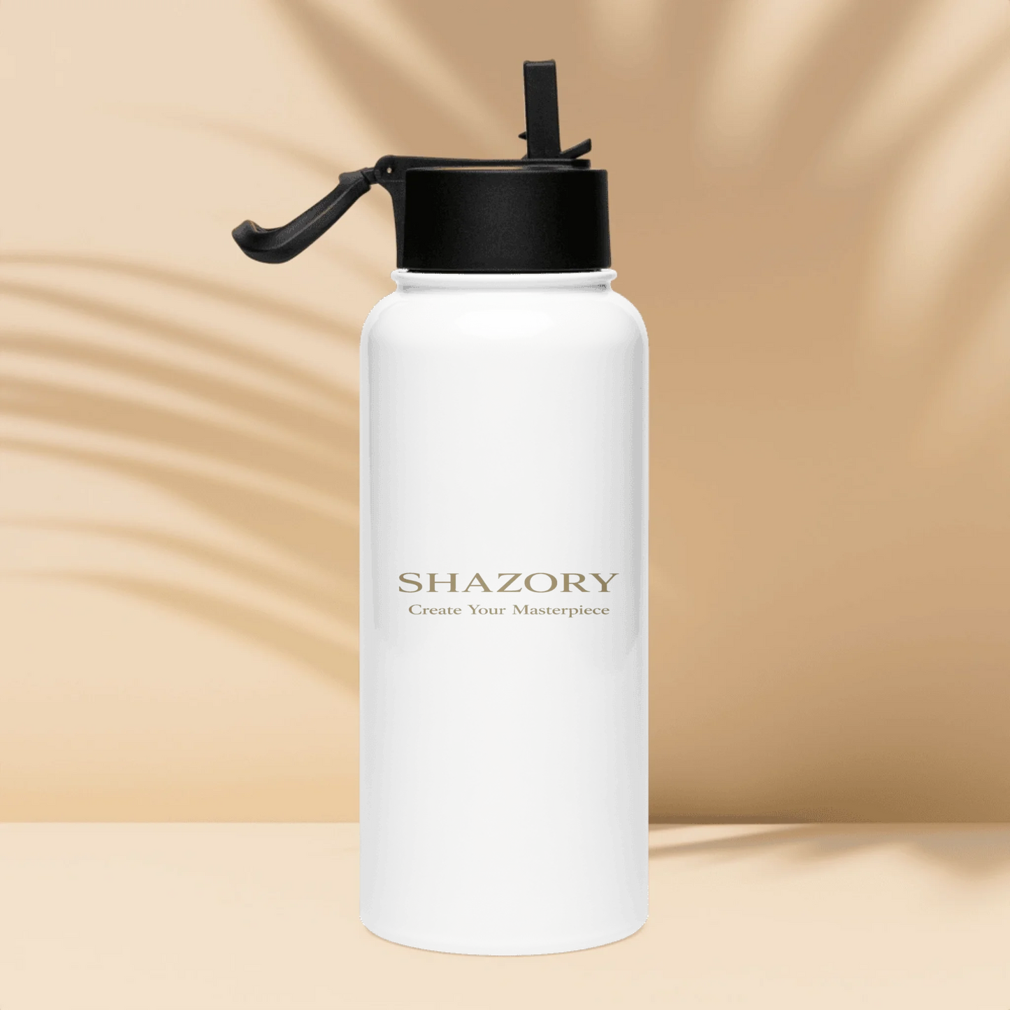 Personalized Water Bottle — Steel with Straw Lid | Shazory
