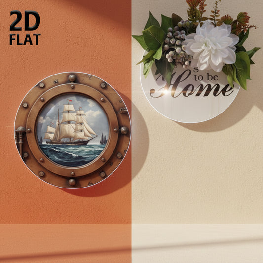 Shazory aluminum sailboat porthole wall art coastal nautical decor