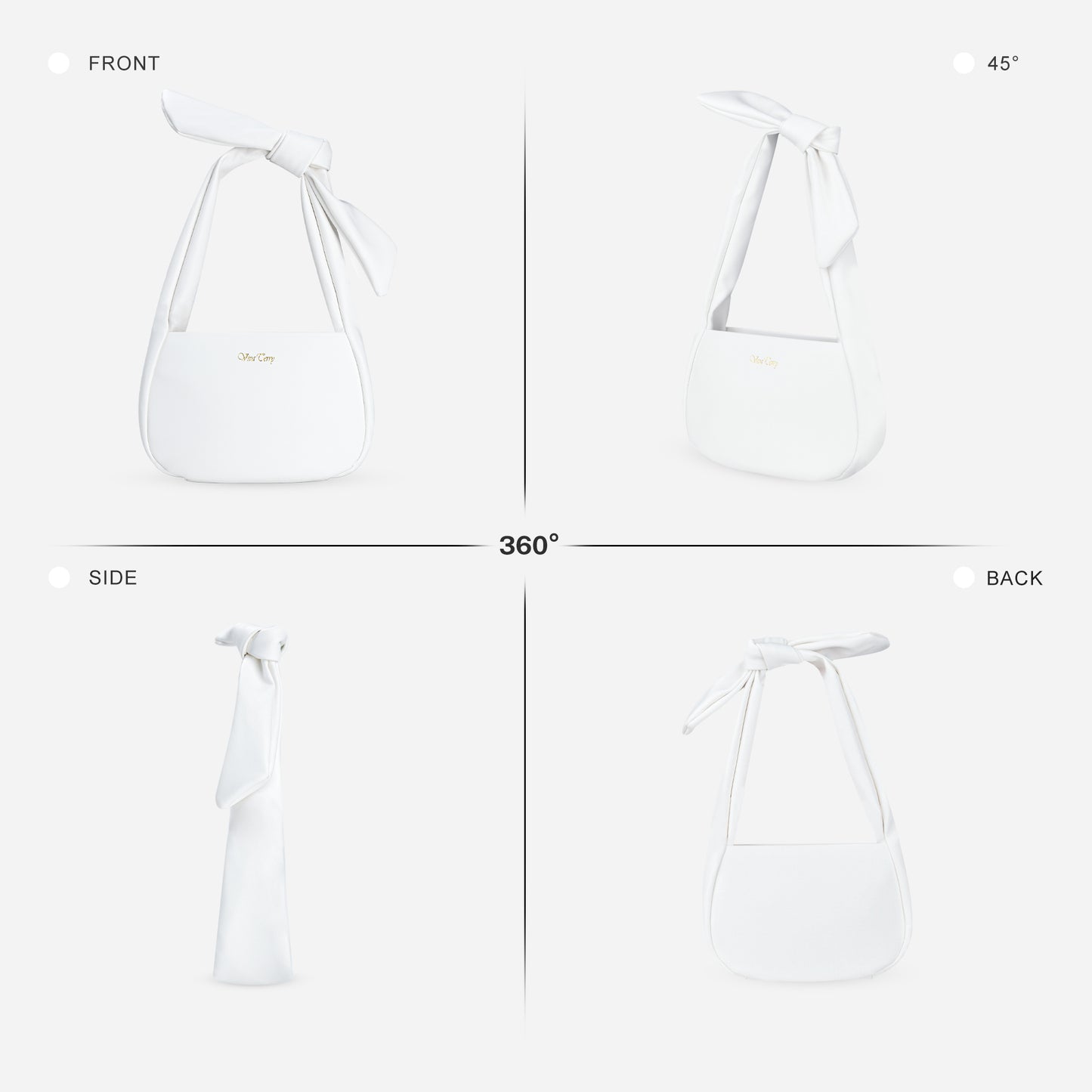 Shazory small vegan leather hobo bag front view