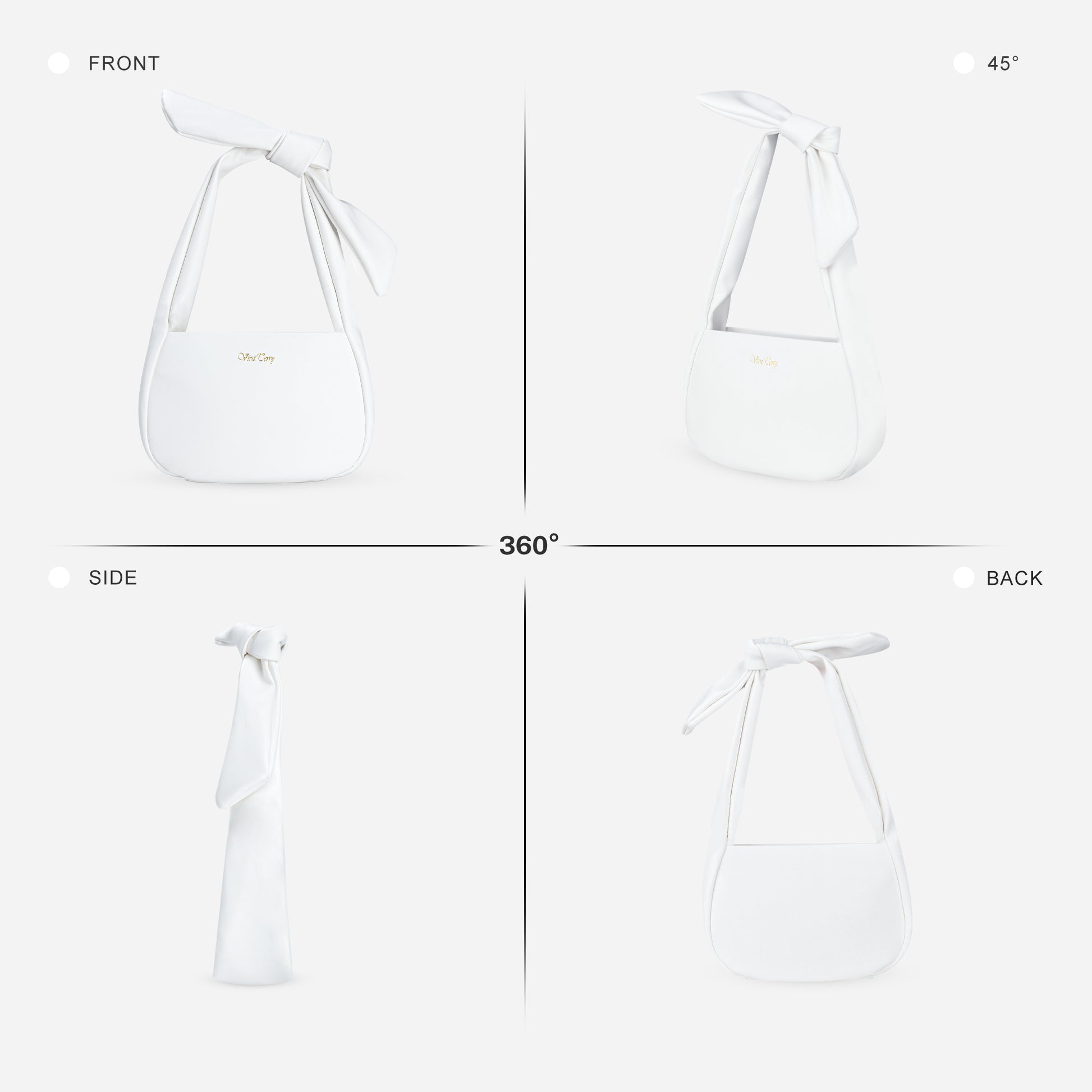 Shazory small vegan leather hobo bag front view