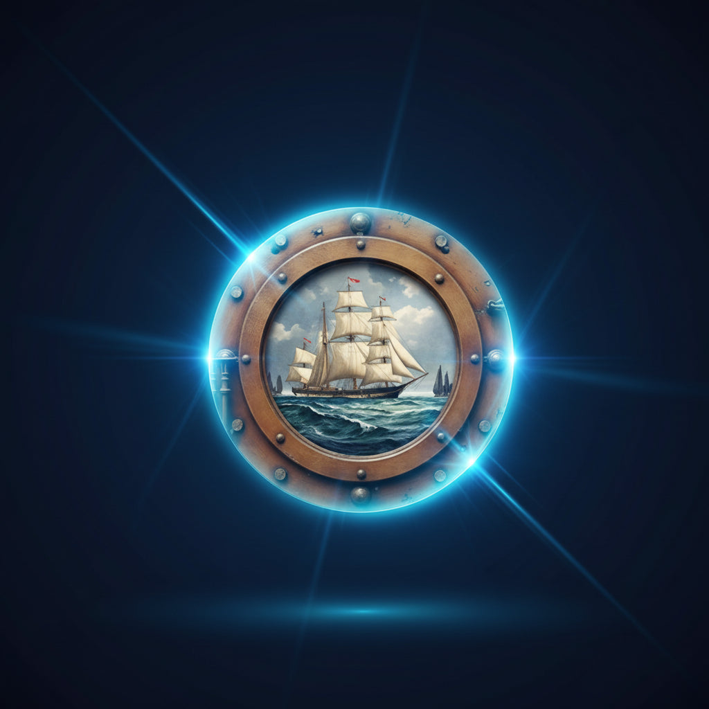 Shazory aluminum sailboat porthole wall art angle view
