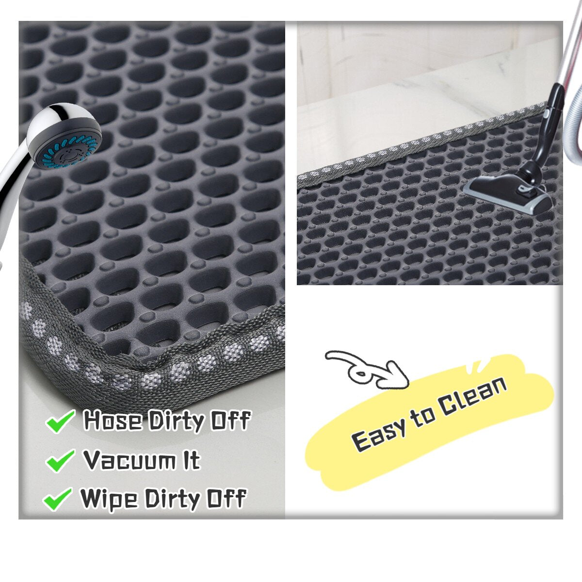 Shazory double-layer cat litter mat top textured surface
