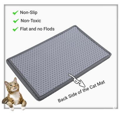 Shazory cat litter trapping mat in use with cat