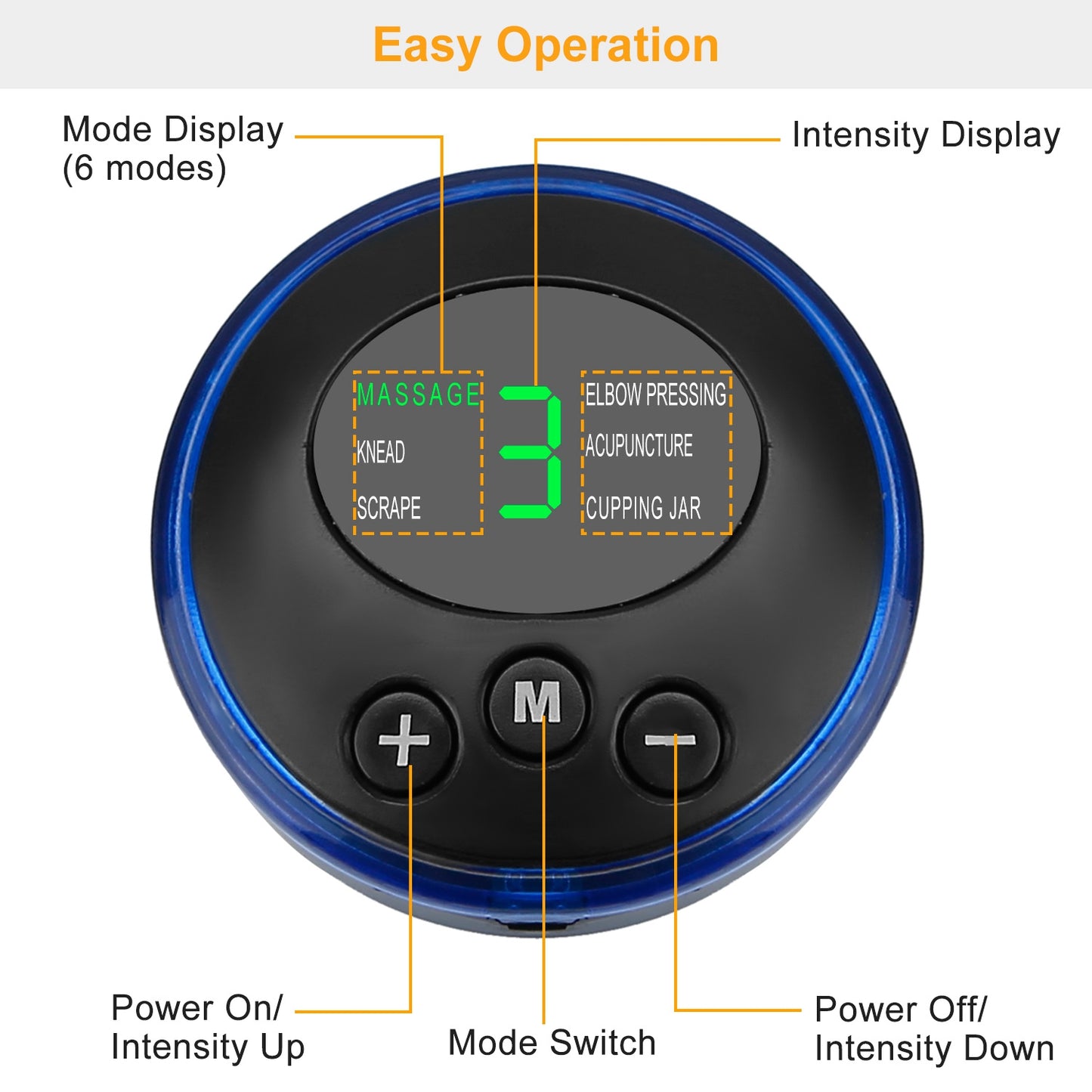 Shazory EMS foot pad control buttons detail