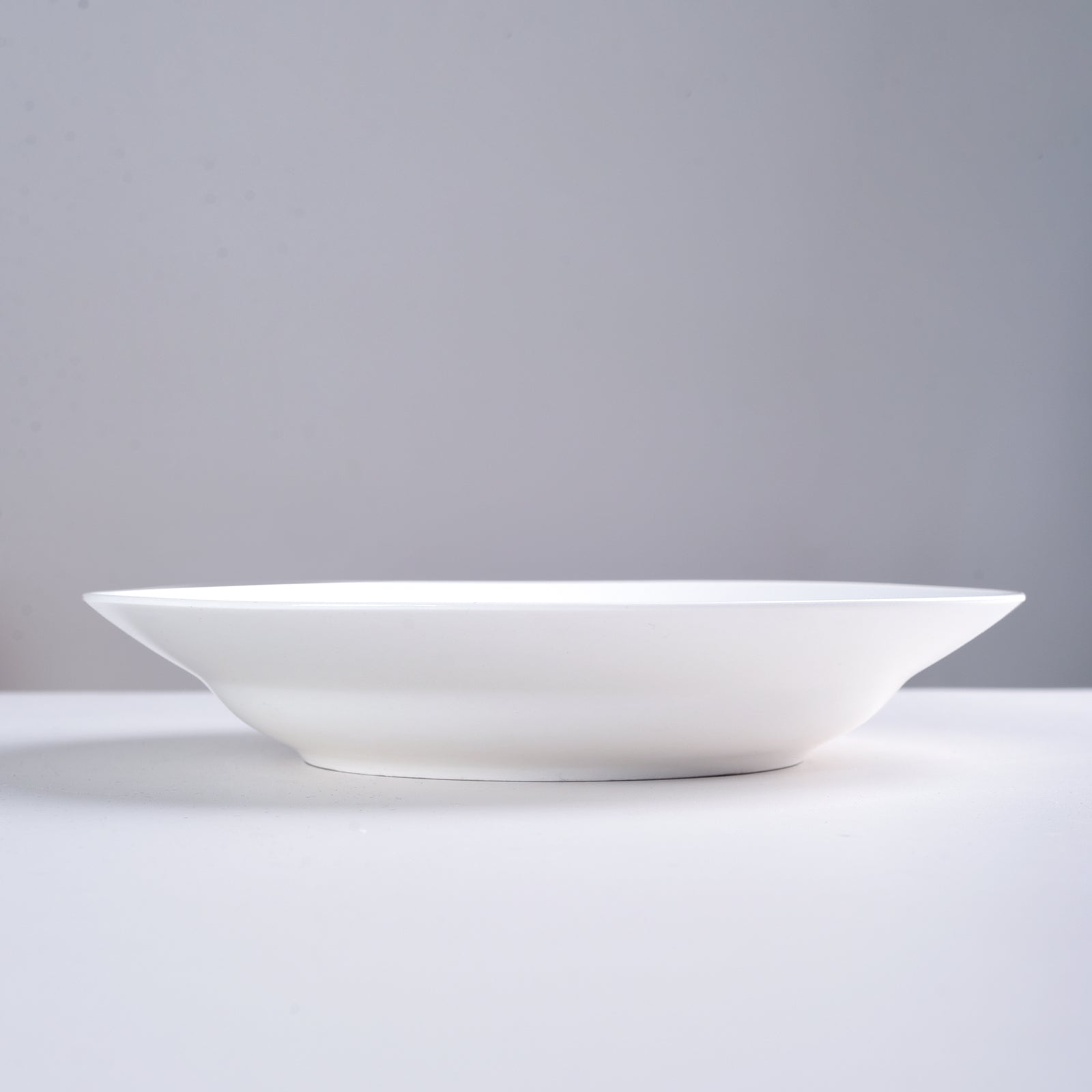 Shazory white ceramic dinner plates set stacked view