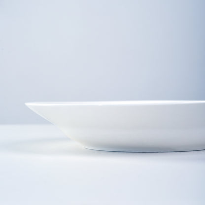 Shazory white ceramic dinner plate edge profile detail