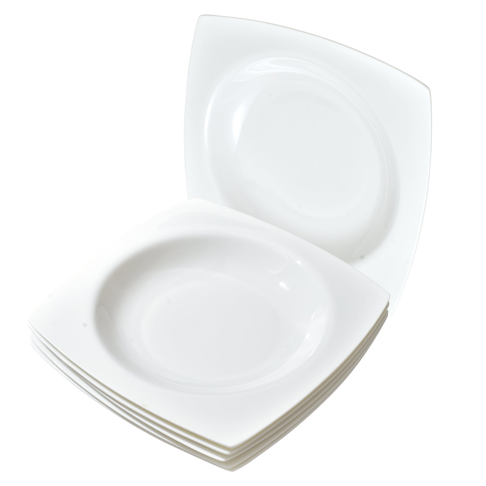 Shazory square white ceramic plates full set overview