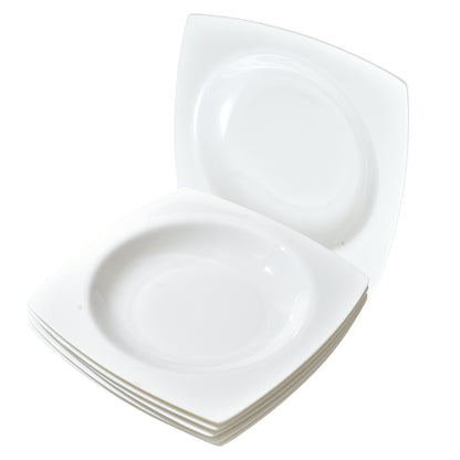 Shazory square white ceramic plates full set overview