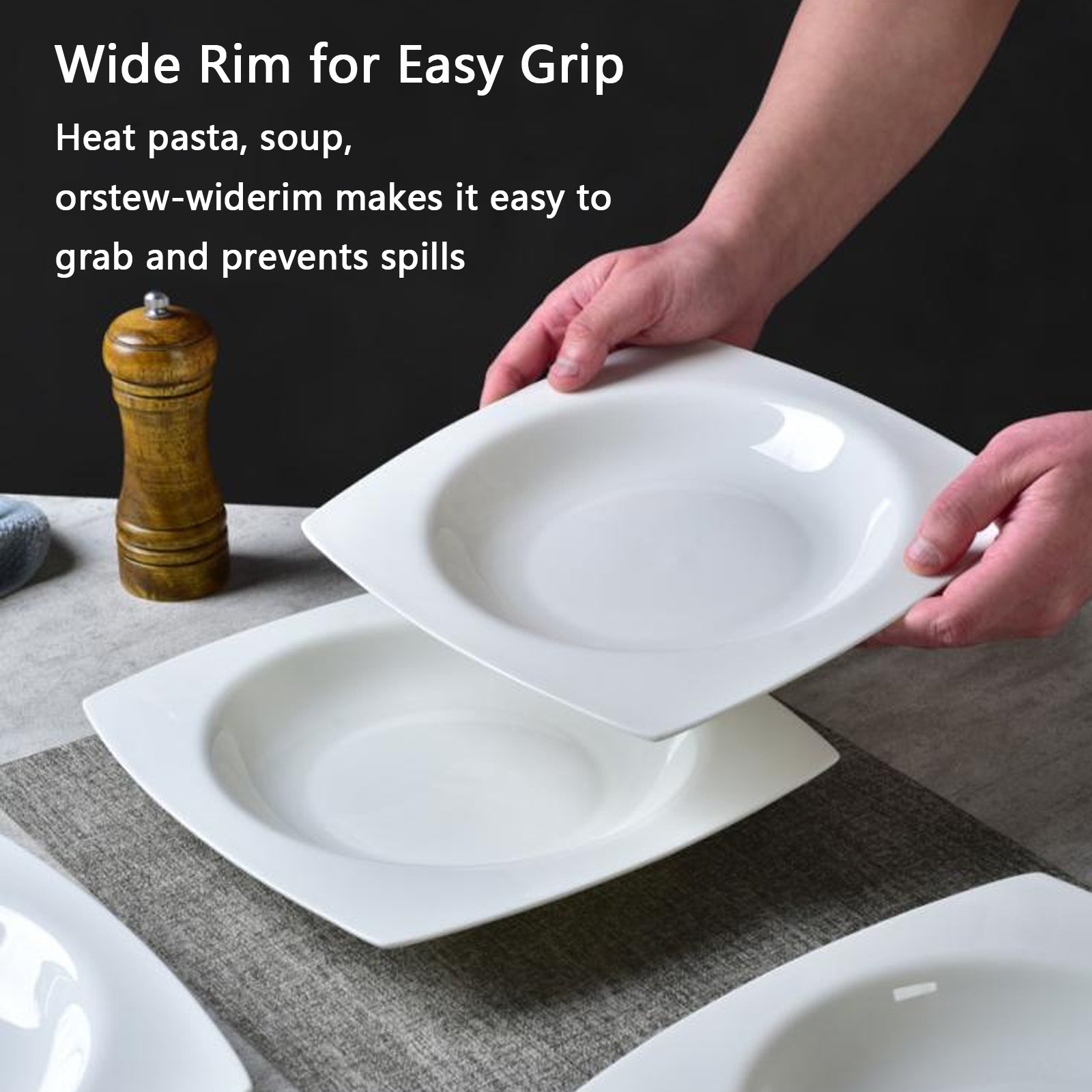 Shazory square ceramic plate dinnerware lifestyle