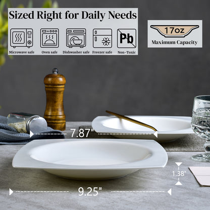 Shazory square ceramic plate edge detail