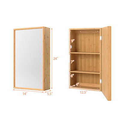Shazory bamboo bathroom cabinet side angle