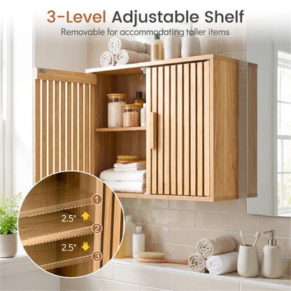 Shazory slatted wall cabinet mounted lifestyle photo