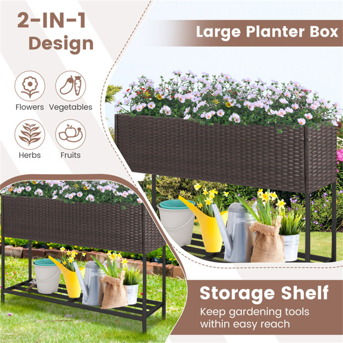 Shazory rattan planter overhead photo
