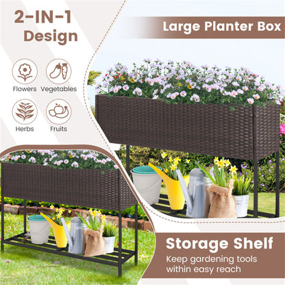 Shazory rattan planter overhead photo