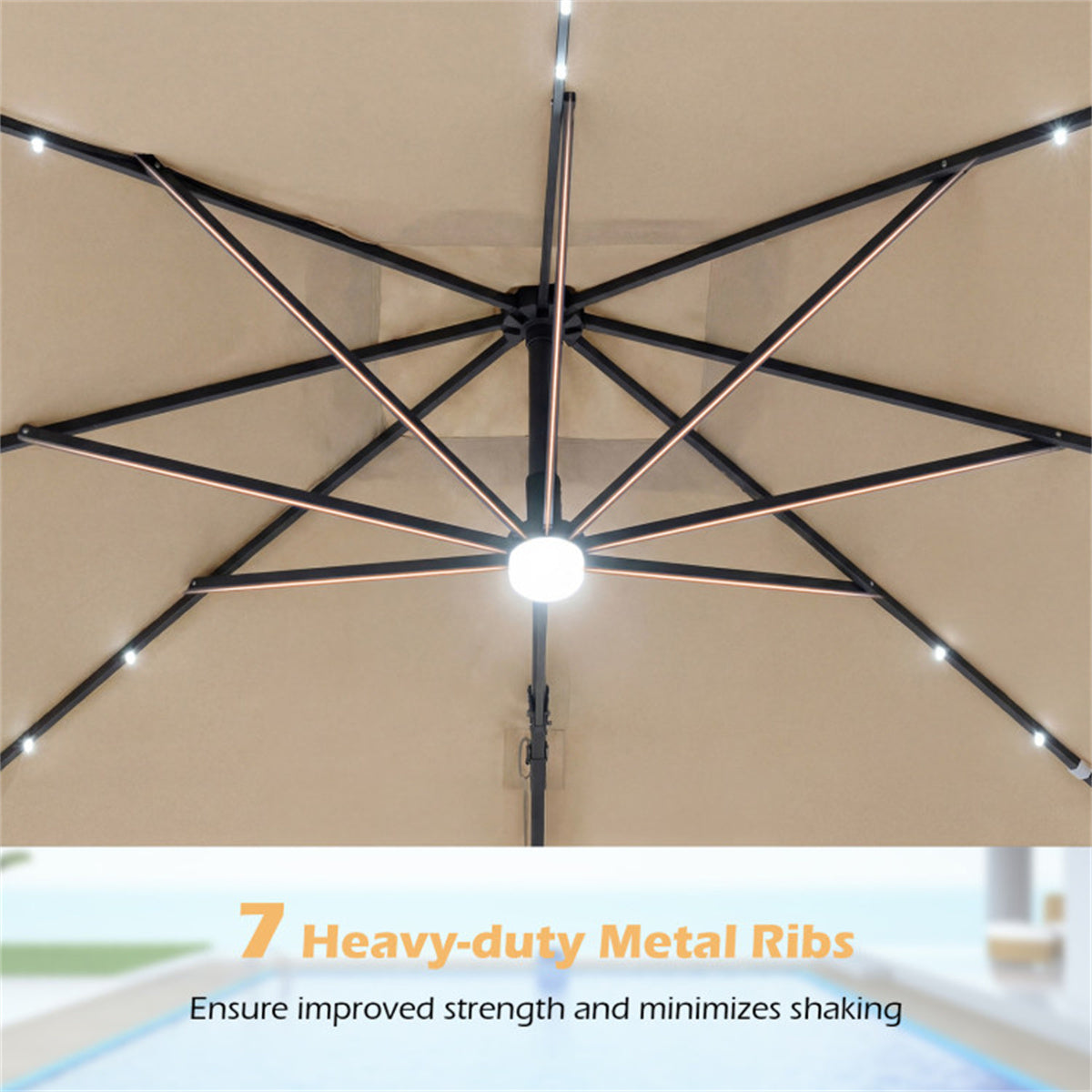 Shazory patio umbrella crank handle close-up