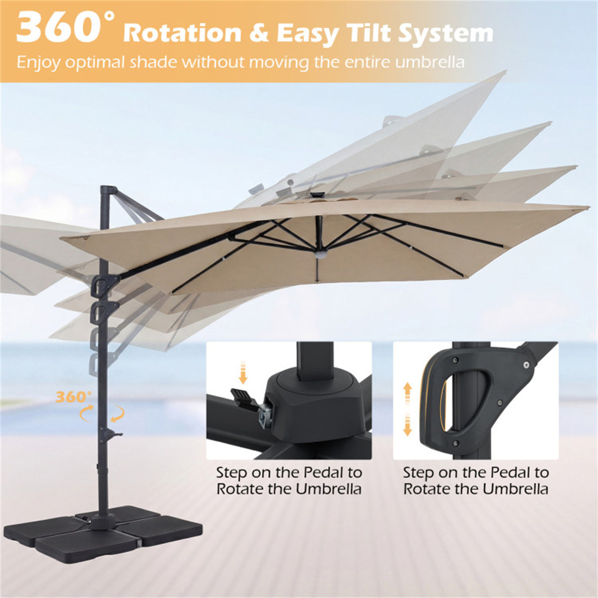 Shazory patio umbrella canopy close-up