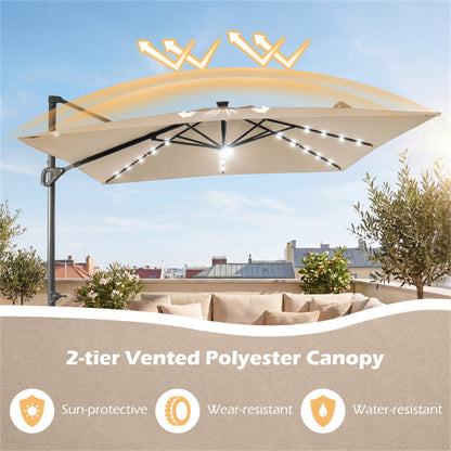 Shazory patio umbrella solar LED panel detail
