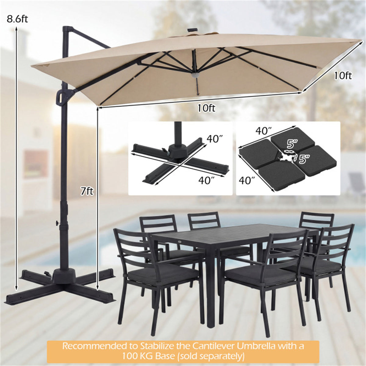 Shazory patio umbrella tilt mechanism feature