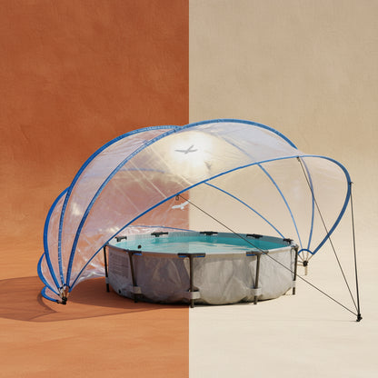 Shazory 16-foot retractable pool cover dome enclosure
