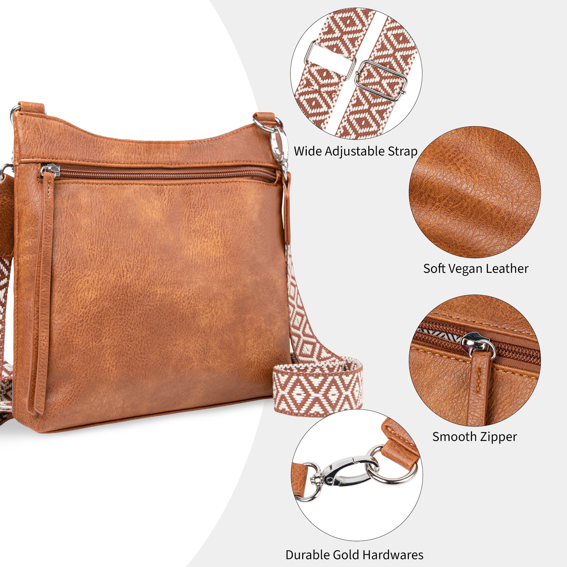Shazory multi-pocket crossbody bag styled lifestyle