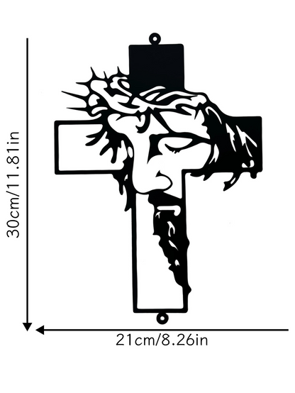Shazory rustic metal cross wall art full product showcase