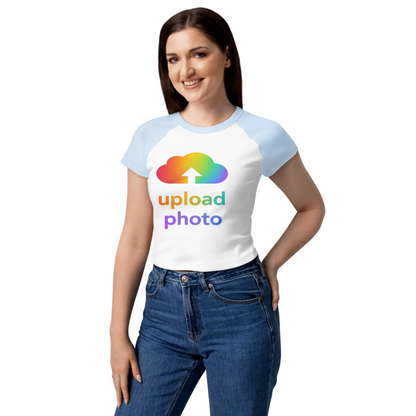 Shazory Custom Micro-Rib Raglan Baby Tee | Premium Y2K Retro Fit