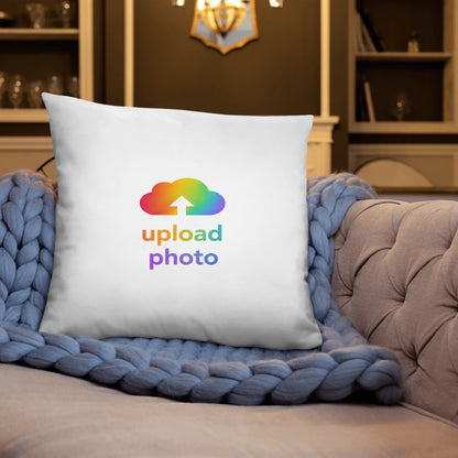 Front view of personalized all-over print pillow — couch decor for everyday use