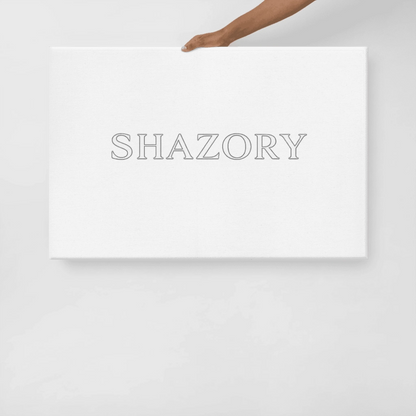Detail texture macro of custom gallery-wrapped canvas wall art — premium wall art finish