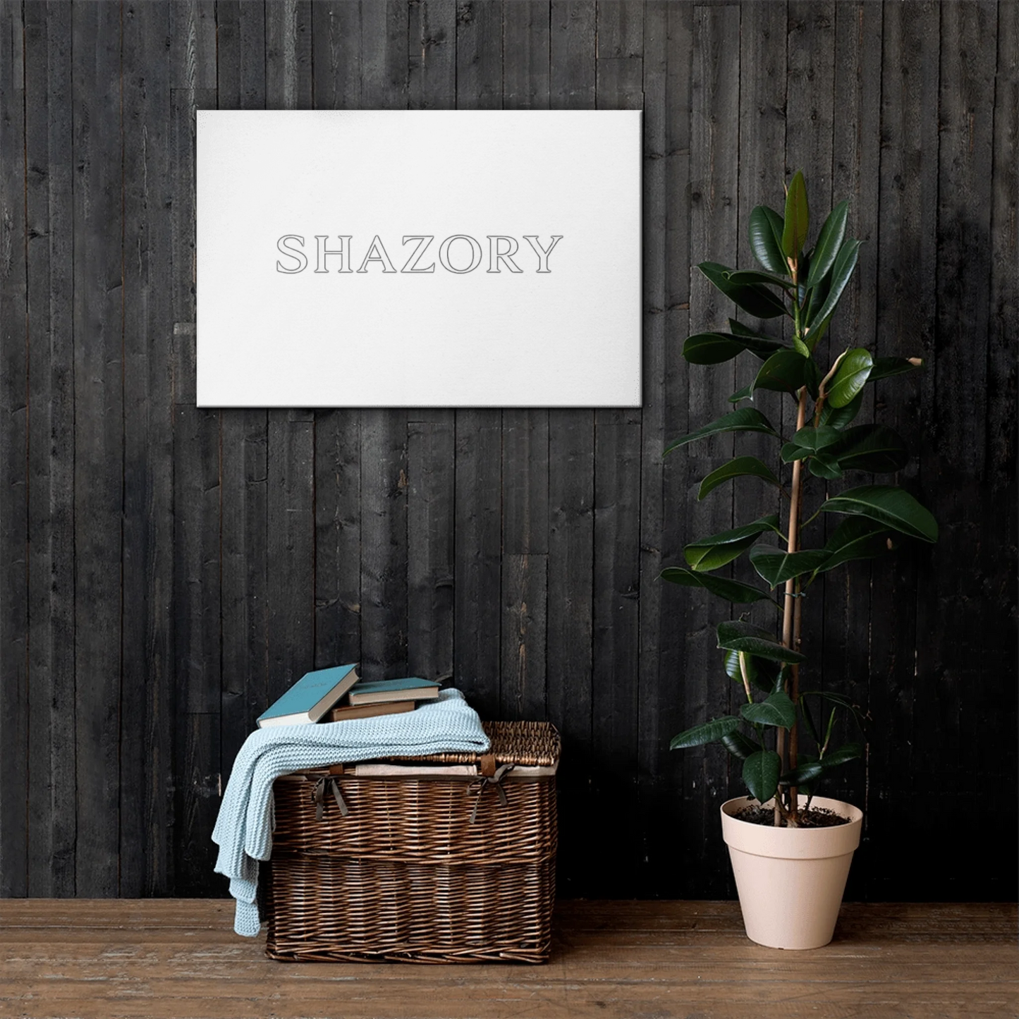 Top view of custom gallery-wrapped canvas wall art — personalized photo design from Creator Studio
