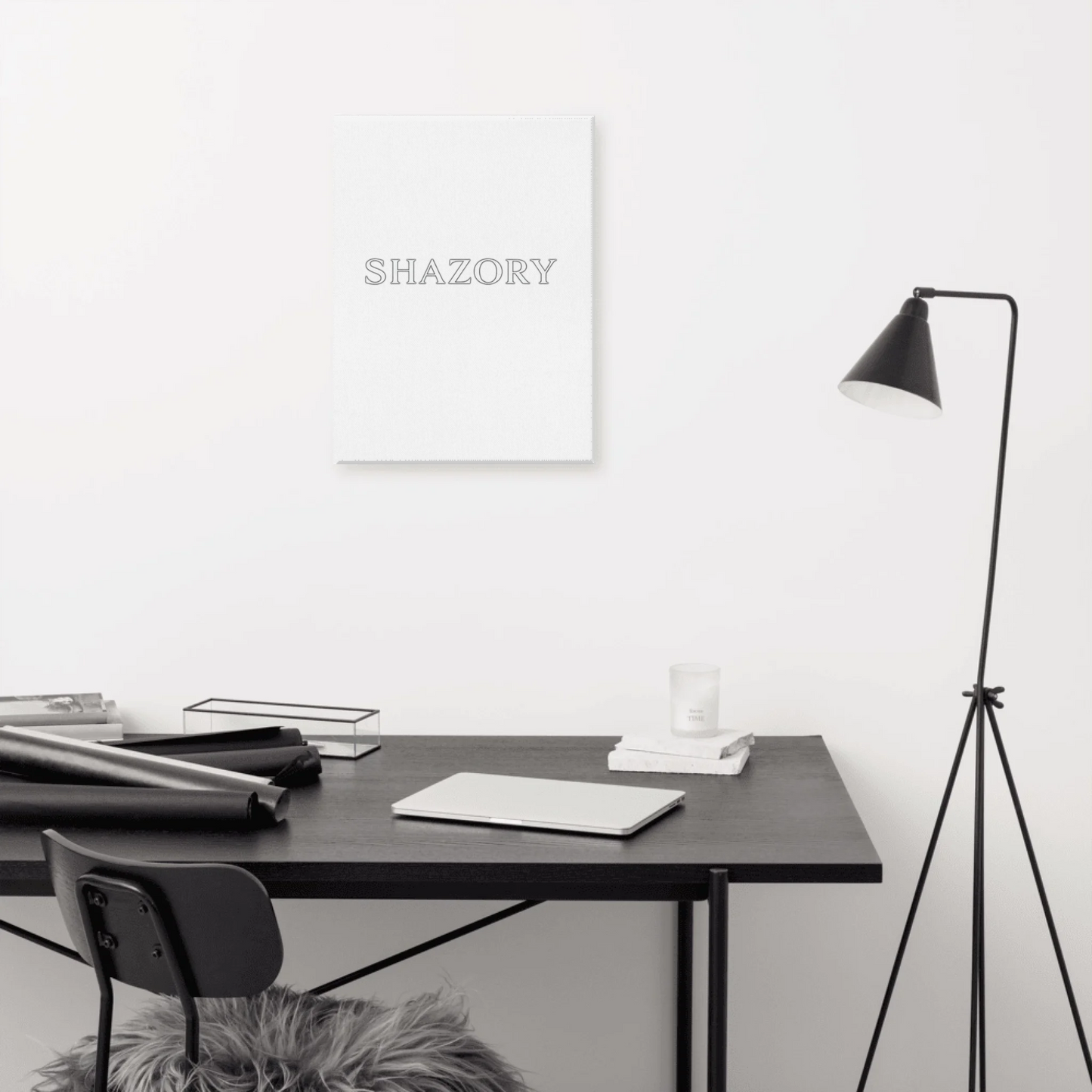 Detail texture macro of custom gallery-wrapped canvas wall art — premium canvas print finish