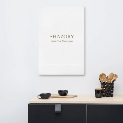 Lifestyle styling of personalized gallery-wrapped canvas wall art — wall art ready for daily use