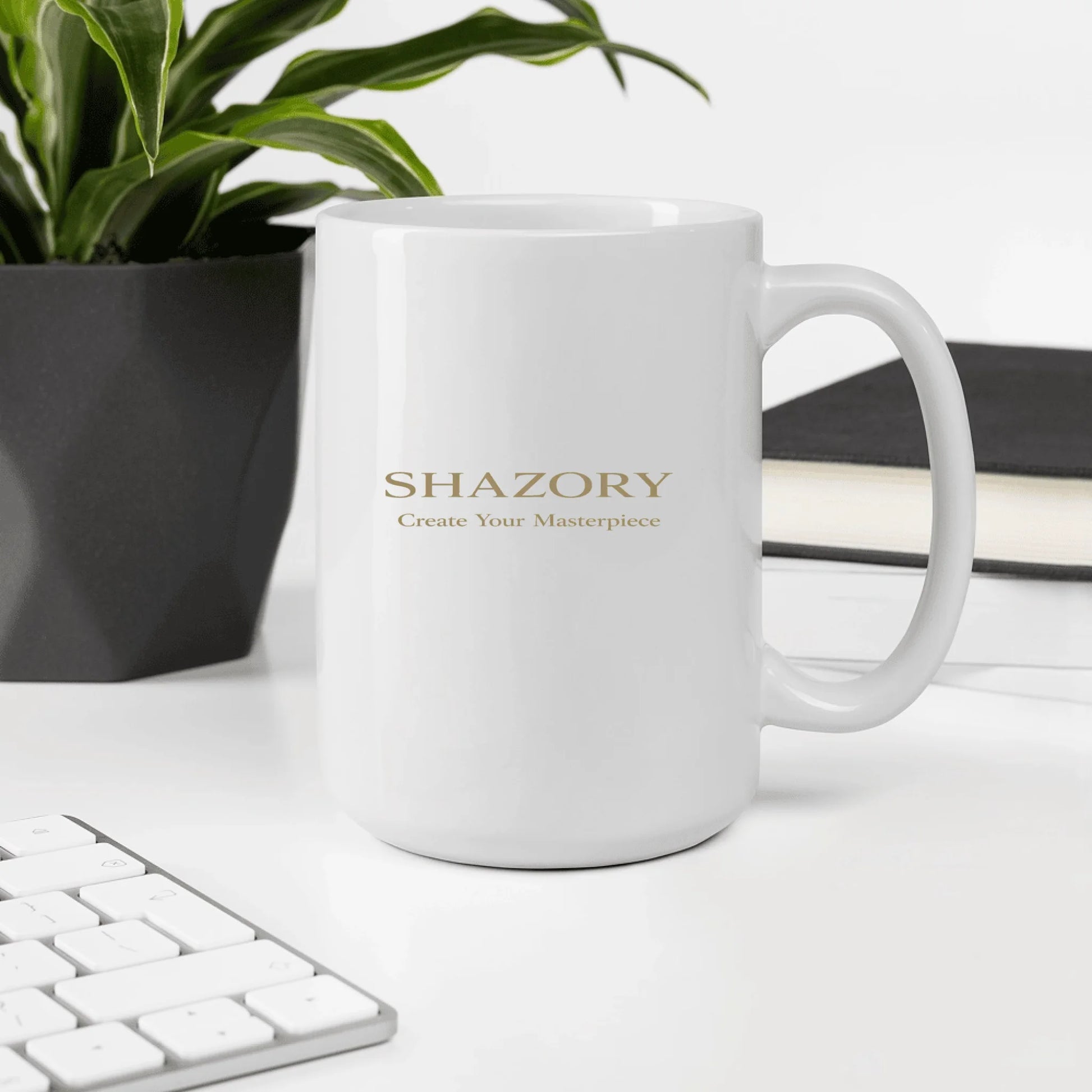 Color or size variation of personalized white glossy mug — custom mug
