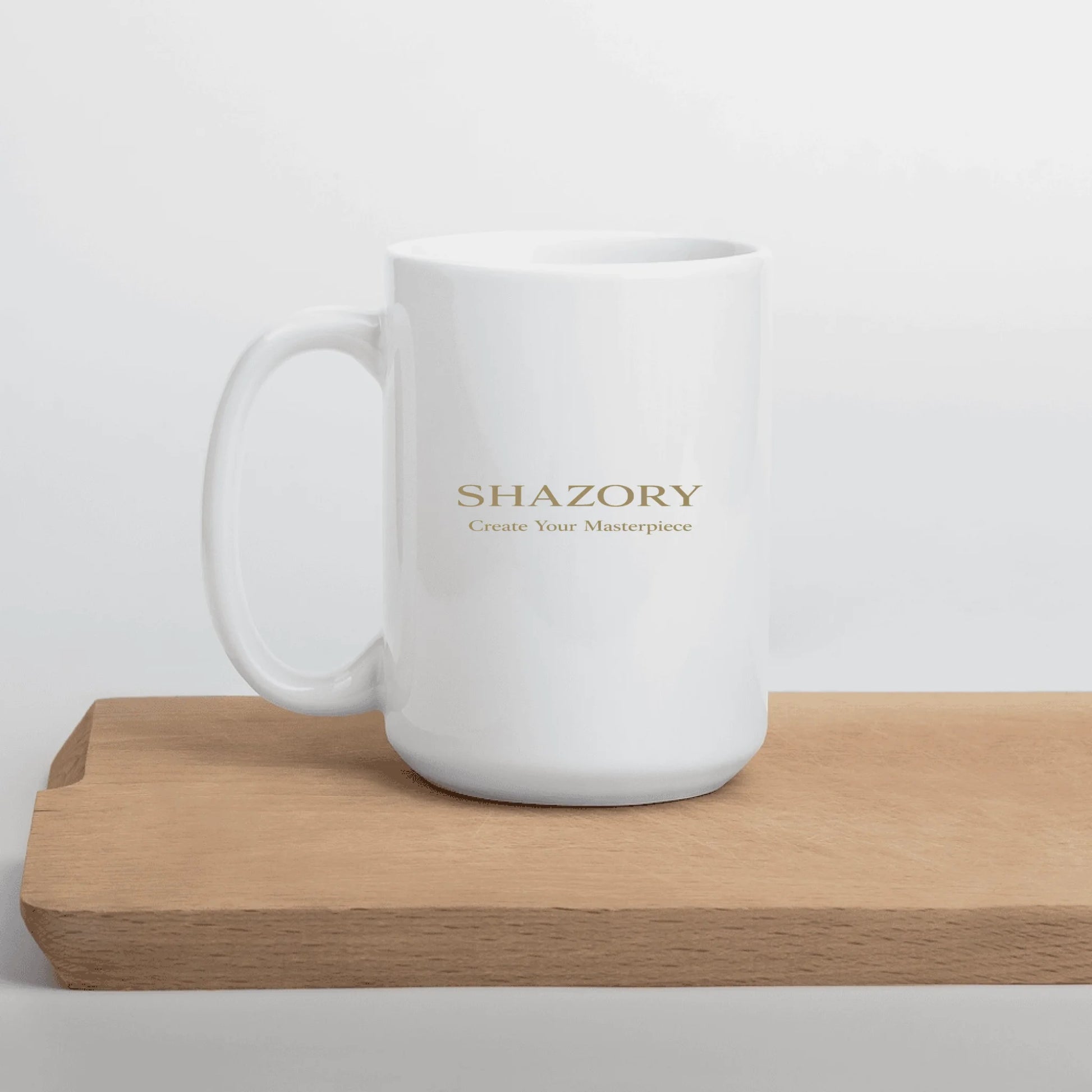 Detail texture macro of custom white glossy mug — premium mug finish