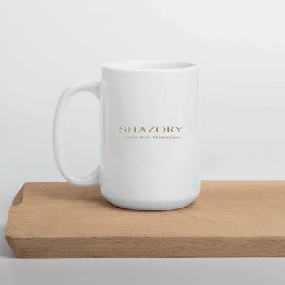 Detail texture macro of custom white glossy mug — premium mug finish