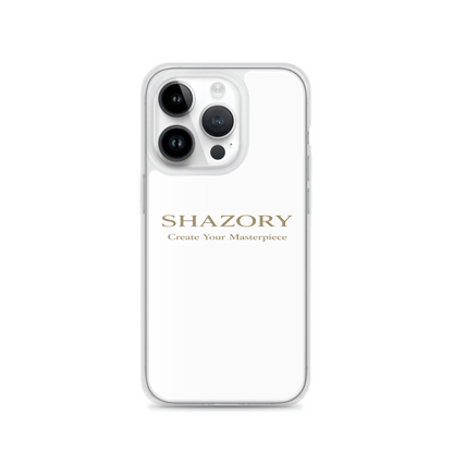 Custom clear case shown on iPhone 14 Pro — personalized photo or artwork on slim transparent everyday case