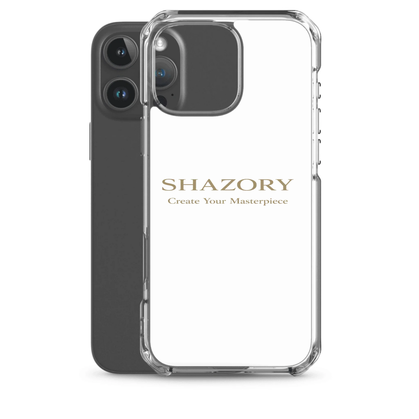 Personalized clear iPhone 16 Pro Max case shown off device — custom photo case with transparent design