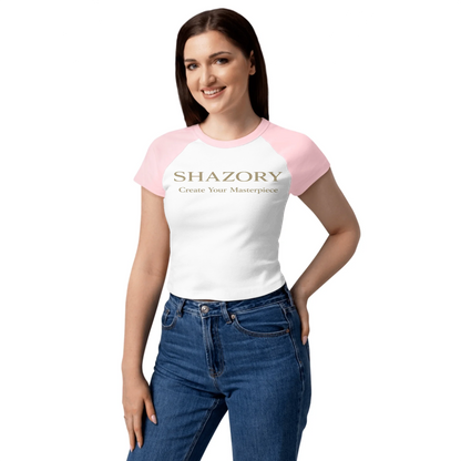 Lifestyle styling of personalized fitted baby tee — apparel ready for daily use