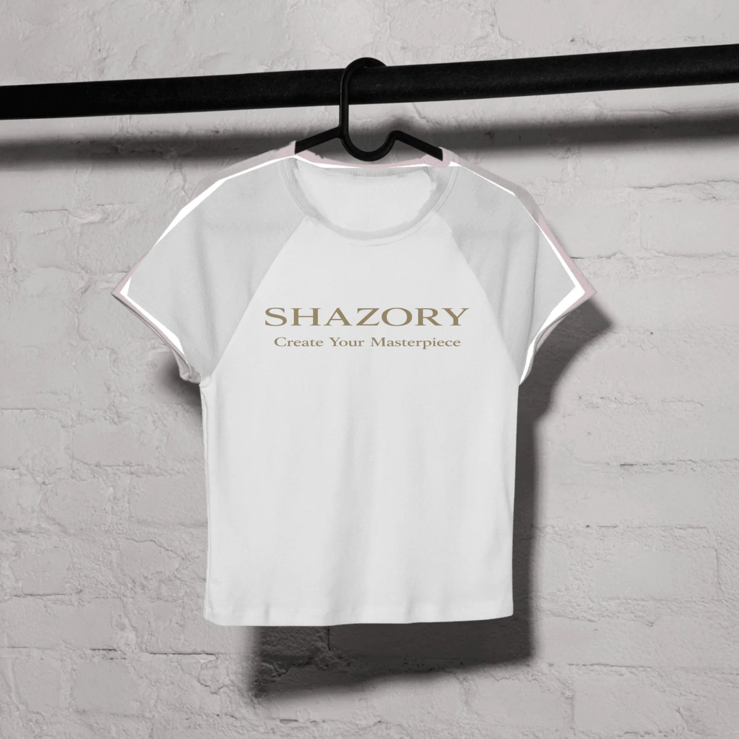 Close-up detail of custom photo print on fitted baby tee — fitted tee surface texture