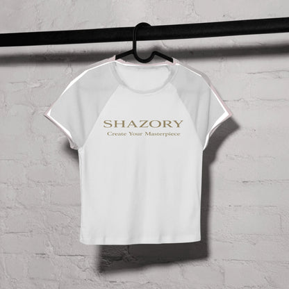 Close-up detail of custom photo print on fitted baby tee — fitted tee surface texture