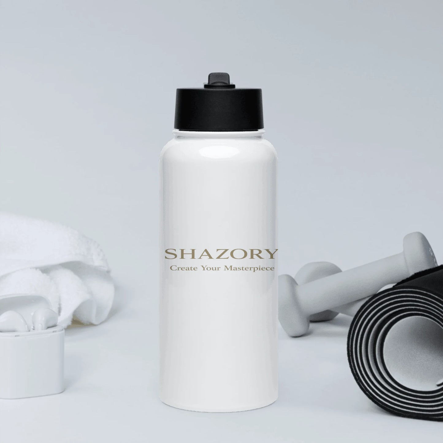 Front view of personalized insulated water bottle — water bottle for everyday use