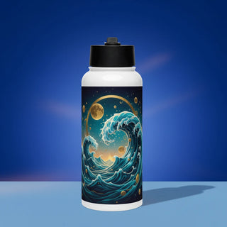 Custom 32 oz insulated water bottle with personalized design from Shazory