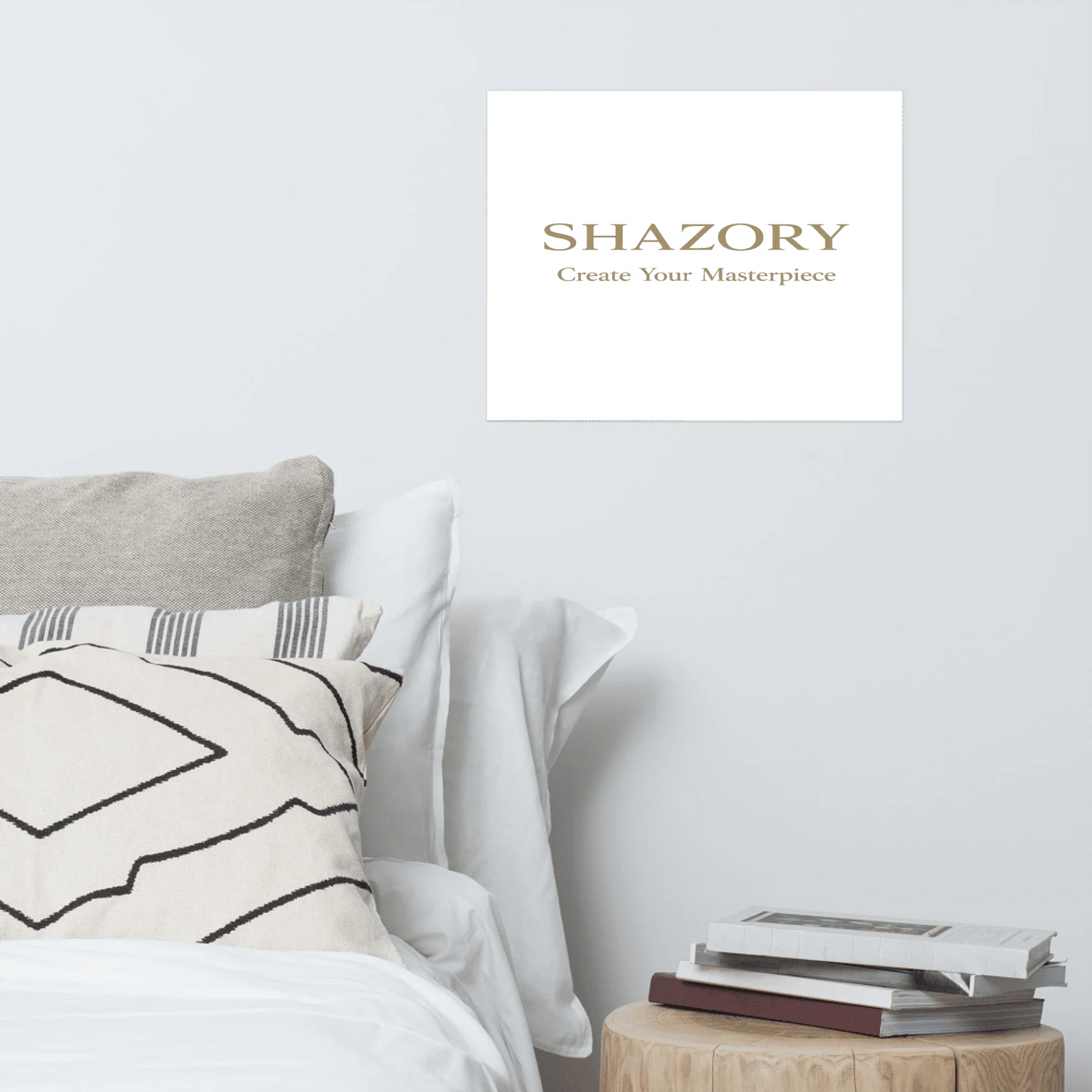 Alternate angle of custom ultra-matte gallery art — personalized design with poster