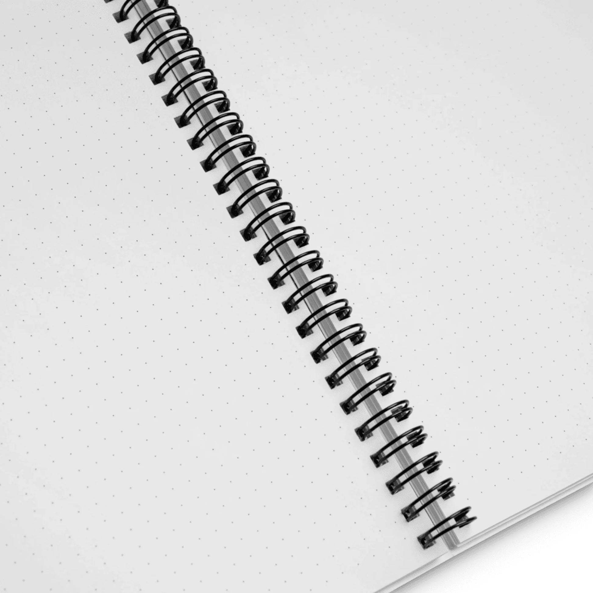 Alternate angle of custom spiral notebook — personalized design with journal