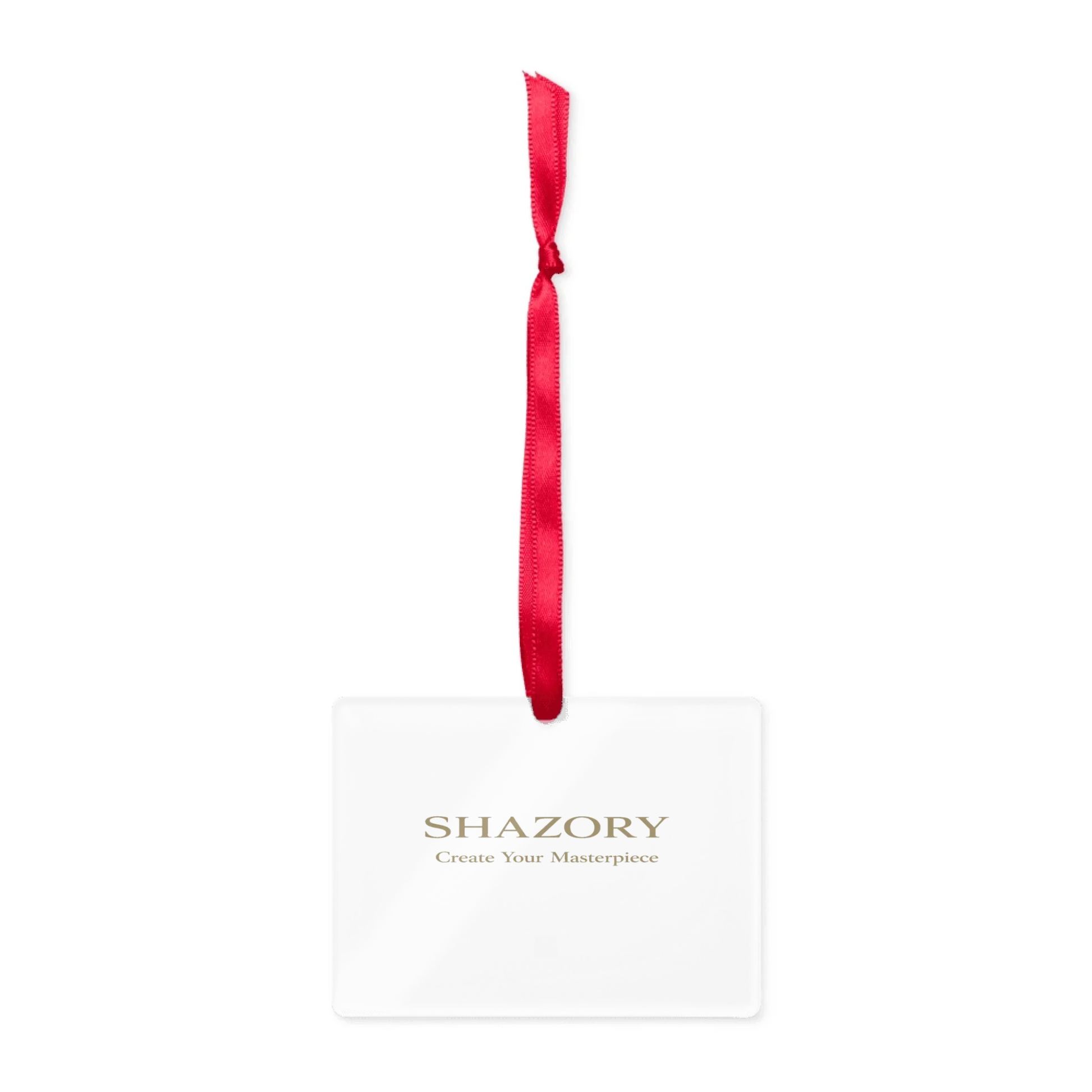 Custom clear acrylic ornament with personalized photo or design from Shazory